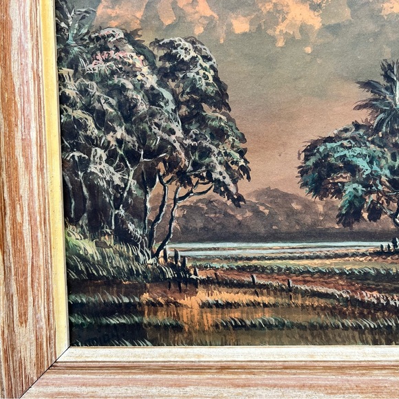 Old Florida Painting Swamp Moss River Framed - Picture 9 of 11